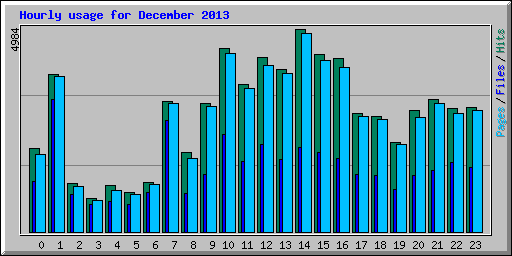 Hourly usage for December 2013